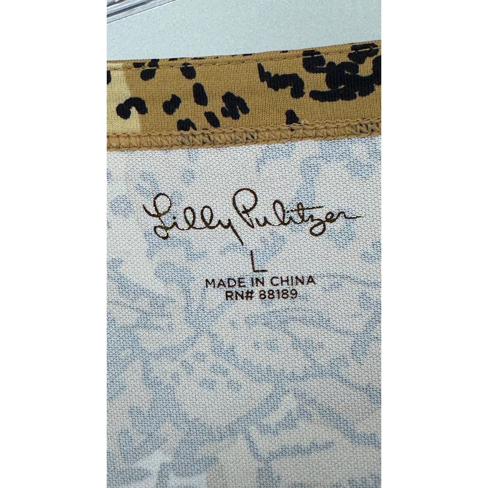 Lilly Pulitzer Maxi Dress Women Large Tan Animal Print Jungle Safari Long Sleeve - Picture 2 of 16